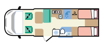 Beds over garage motorhome layout