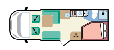 French bed motorhome layout