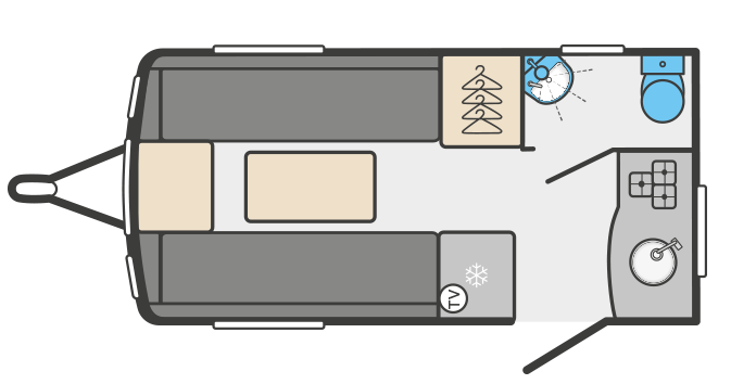 2022 Swift Sprite Compact caravan floorplan 2022 Swift Sprite Compact caravan floorplan