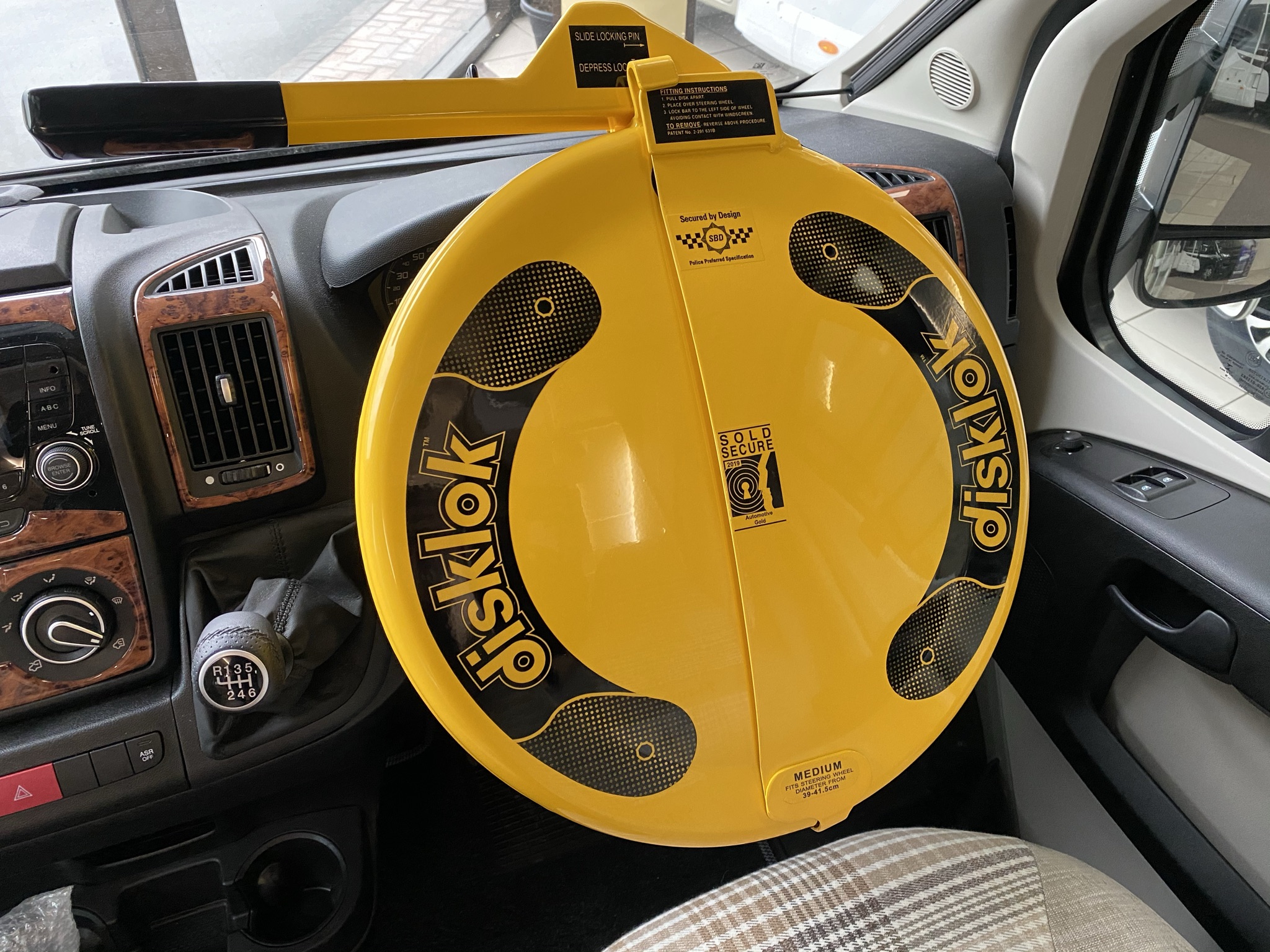 disklock steering wheel lock in motorhome