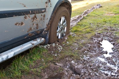 motorhome stuck in the mud