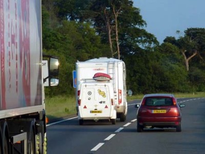 Motorhome towing another vehicle