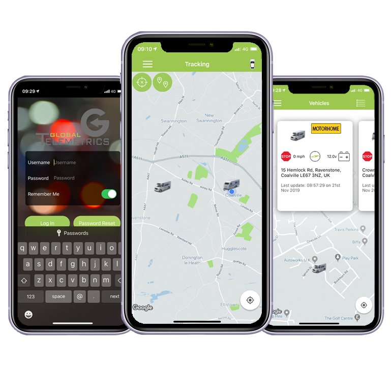 Motorhome tracking devices and apps