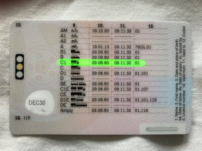 motorhome driving licence