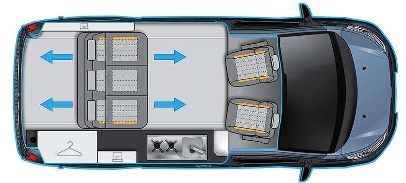 2022 Auto-Sleeper Air campervan floorplan