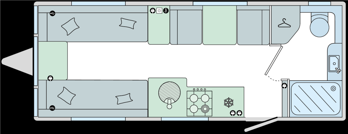 2022 Bailey Unicorn Madrid caravan floorplan