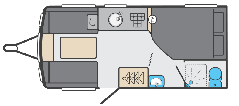 2022 Swift Sprite Alpine 4 caravan floorplan