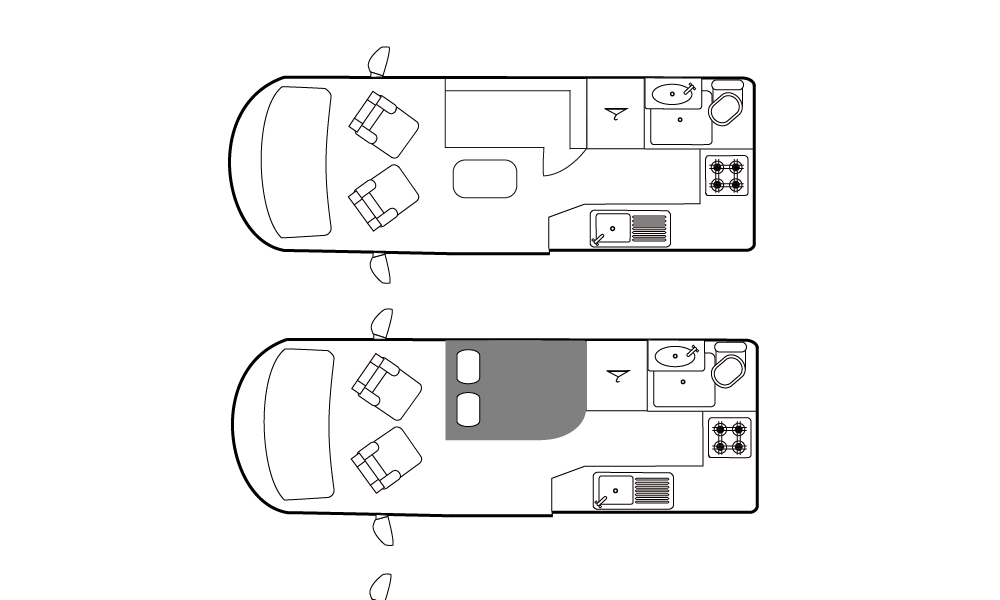 2022 Murvi Morello campervan floorplan