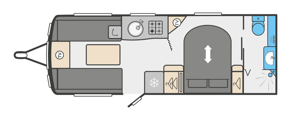 2022 Swift Conqueror 580 caravan floorplan