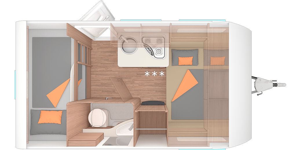 2022 Weinsberg CaraOne 400 LK caravan floorplan