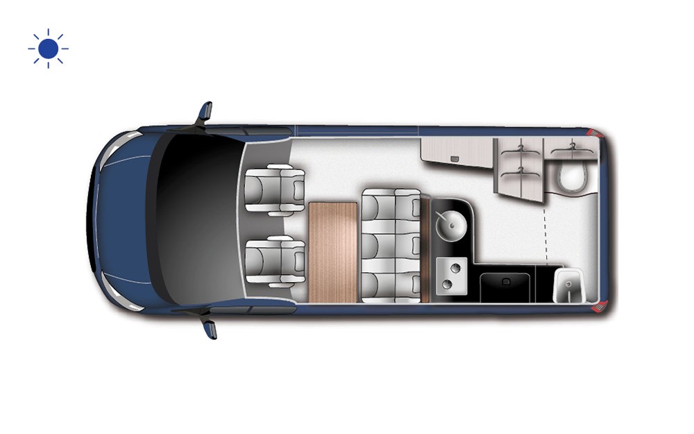 2022 Ford Nugget Plus campervan floorplan
