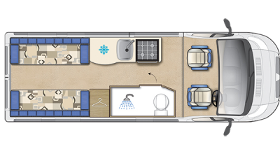 2023 Auto-Sleeper Warwick XL campervan floorplan