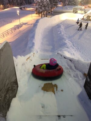 Sledging at Rovaniemi ski slopes