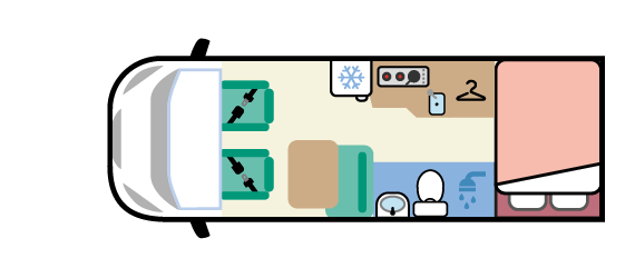 campervan layout permanent bed