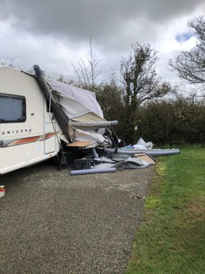 caravan insurance claim awning