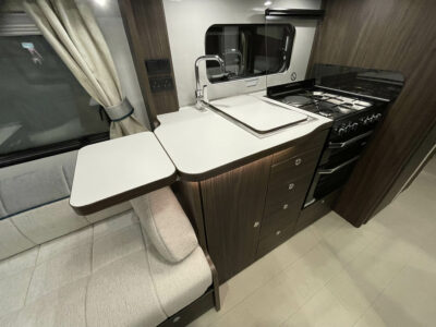 2025 Elddis Affinity 574 caravan flip up kitchen worktop