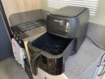 Air fryer in a motorhome