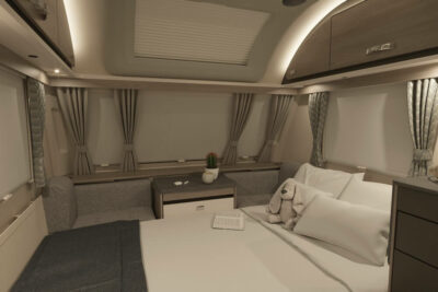 2025 Swift Sprite Alpine 2 caravan bed set up