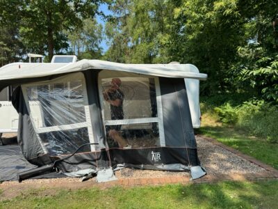 awning partially inflated