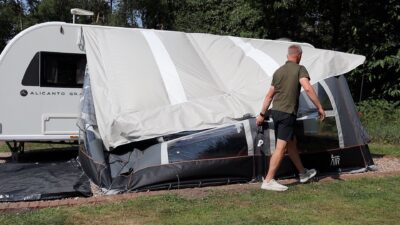 deflating a caravan air awning