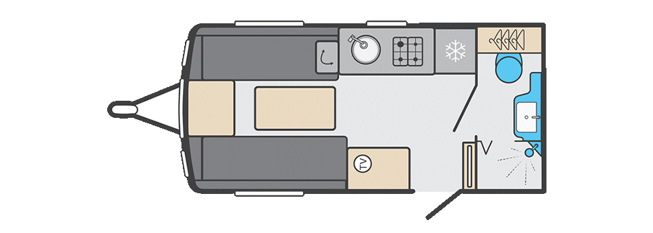 2025 Swift Sprite Alpine 2 caravan floorplan