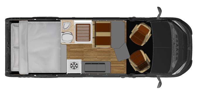 2025 Megamobil Mega Revolution 640 campervan layout