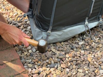 pegging rock peg with metal mallet 