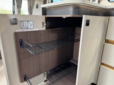 2026 Coachman Lusso II caravan kitchen pull out drawers
