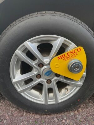 Milenco Alpha lock on a Bailey caravan