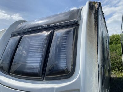 fire damaged caravan