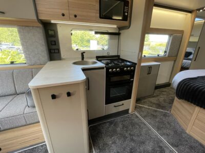 2026 Bailey Pegasus Black Bologna caravan kitchen