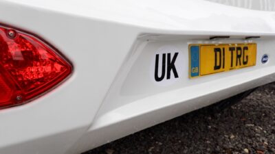 UK sticker on a caravan